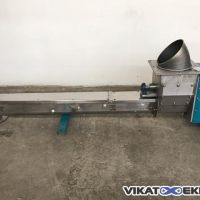 Stainless steel screw conveyor with lump breaker Length 2300 mm