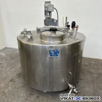 Cuve de mélange 550 litres double enveloppe et calorifuge SERAP inox 316L